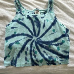 PINK tie dye pink crop top with inside bra